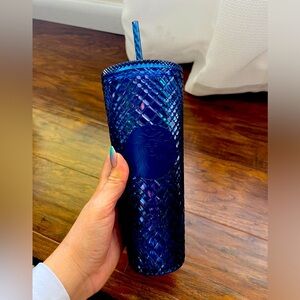 Blue diamond design Starbucks cup